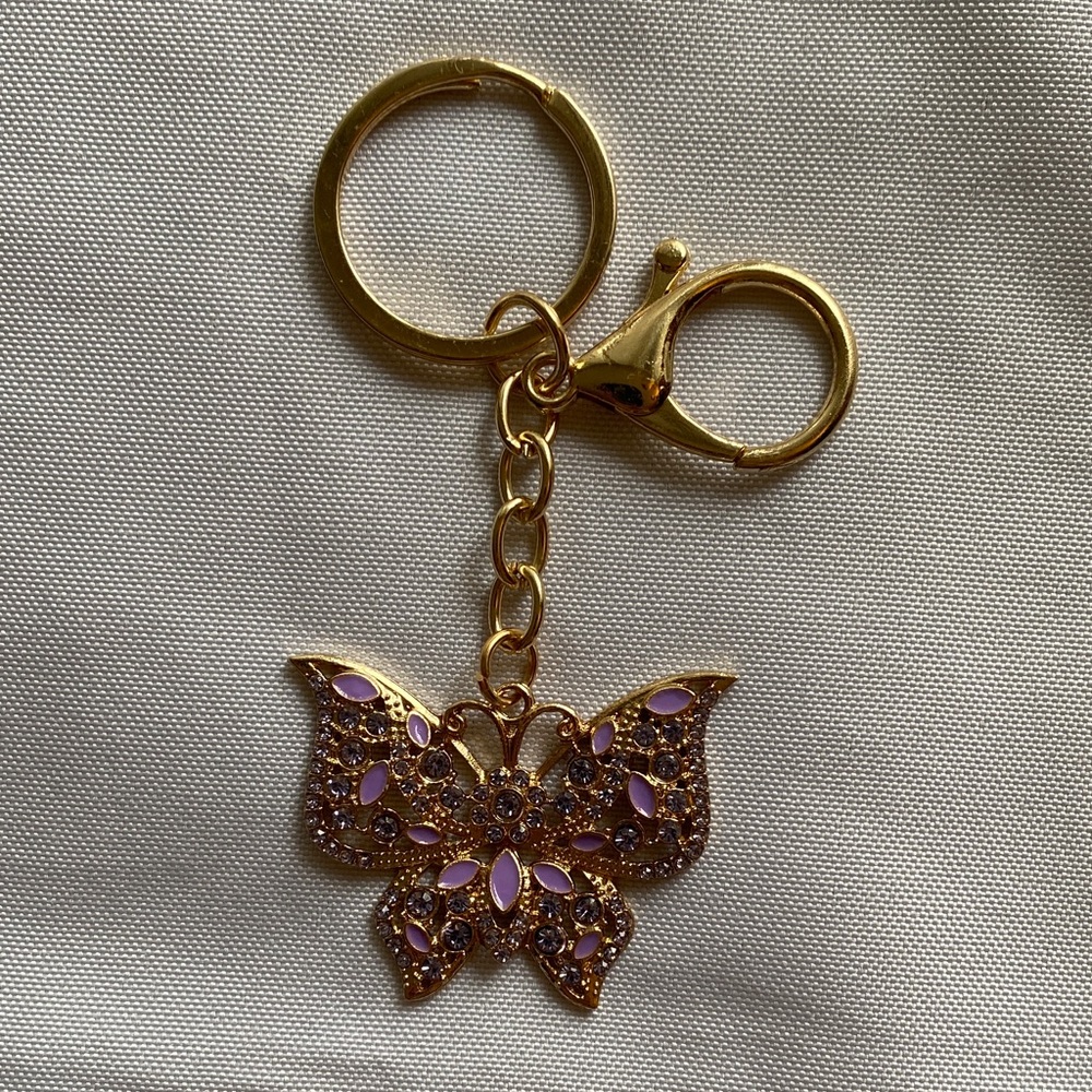 Gold Butterfly Keychain